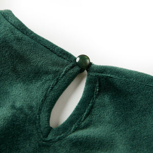 Kinderbluse mit Rüschen Dunkelgrün 128