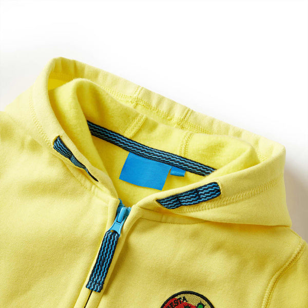 Sweat-shirt à capuche zippé enfant jaune clair 92
