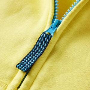 Sweat-shirt à capuche zippé enfant jaune clair 92