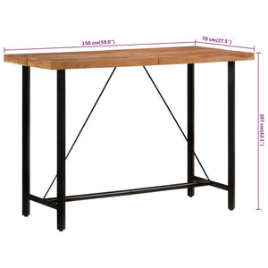 Akazie Bartisch mit Eisengestell, 150 cm