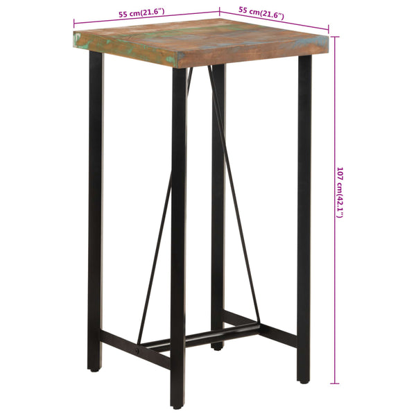 Altholz Bartisch mit Eisengestell