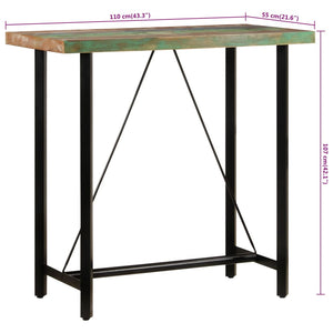 Bartisch Altholz Massiv und Eisen 110x55 cm