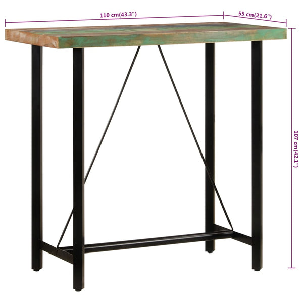 Bartisch Altholz Massiv und Eisen 110x55 cm