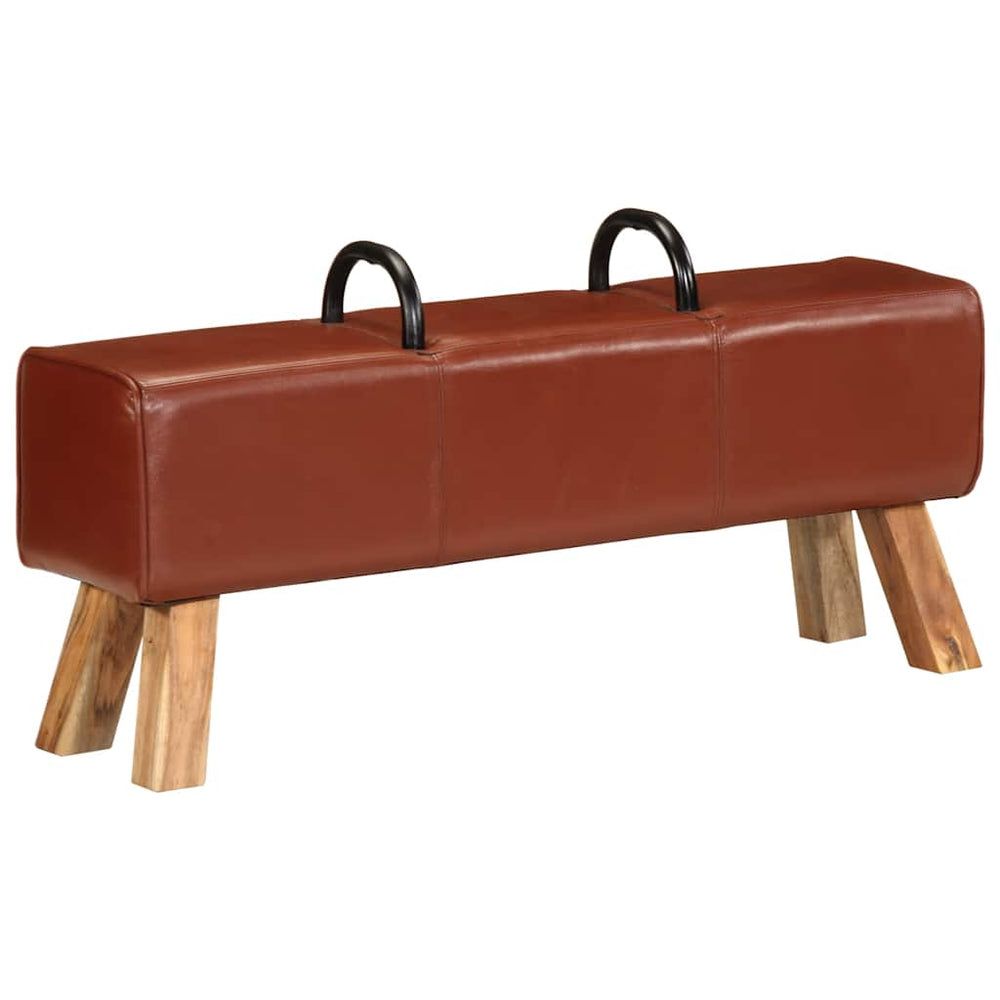 Turnbock Bank Braun Echtleder 110 cm