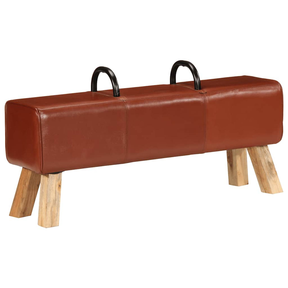 Turnbock Bank Braun Echtleder 110 cm