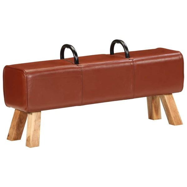 Turnbock Bank Braun Echtleder 110 cm