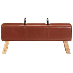 Turnbock Bank Braun Echtleder 110 cm