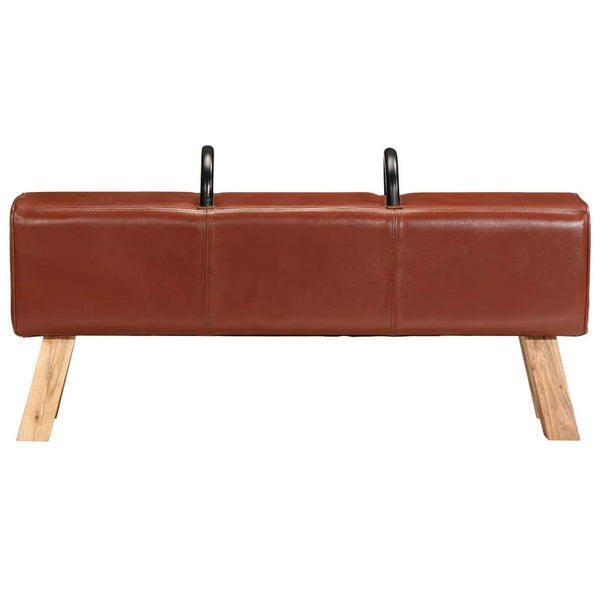 Turnbock Bank Braun Echtleder 110 cm