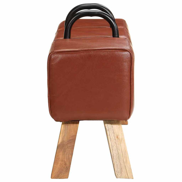 Turnbock Bank Braun Echtleder 110 cm