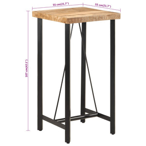 Bartisch Mango Massivholz & Eisen 55x55 cm