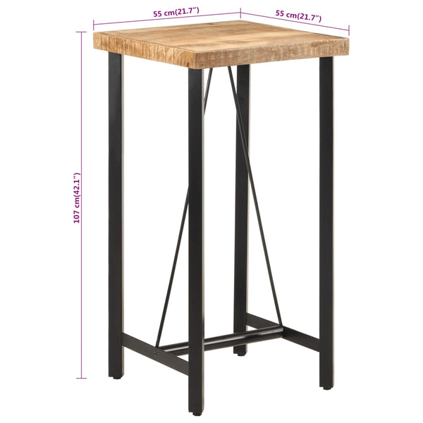 Bartisch Mango Massivholz & Eisen 55x55 cm