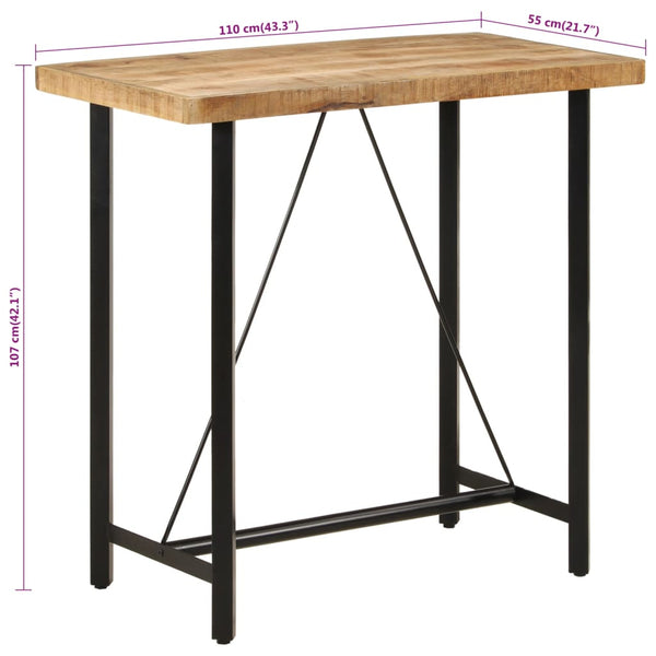 Massivholz Bartisch Mango & Eisen 110cm