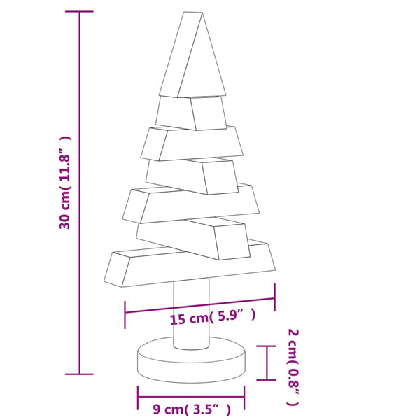 2er Set Deko-Weihnachtsbäume aus Kiefernholz