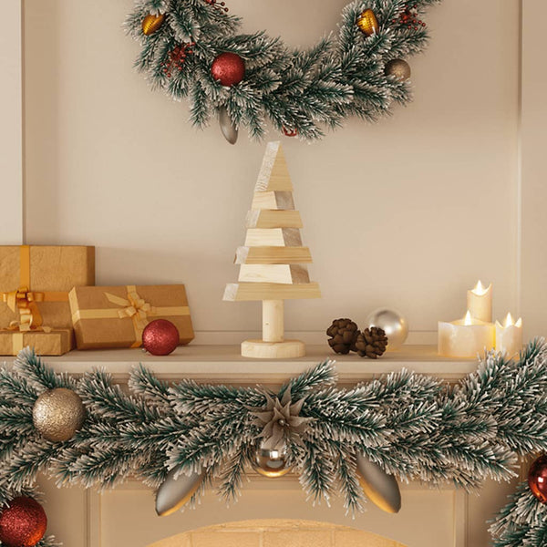 2er Set Deko-Weihnachtsbäume aus Kiefernholz