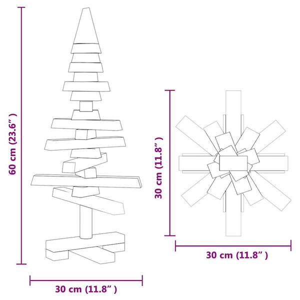 Holz Weihnachtsbaum 60cm Kiefer Massivholz