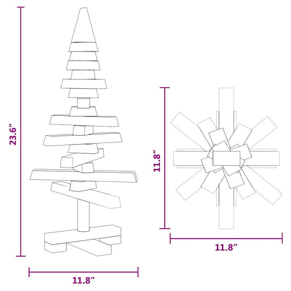 Holz Weihnachtsbaum 60cm Kiefer Massivholz