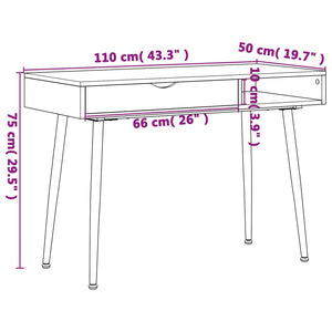 Computertisch Braun mit Schublade 110x50 cm