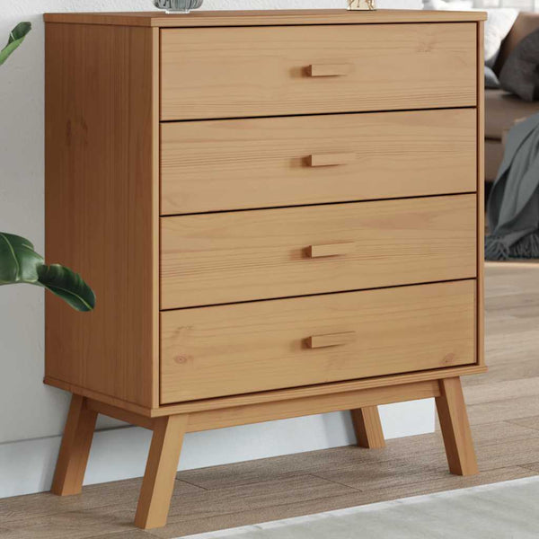 Brauner Kiefer Schubladenschrank