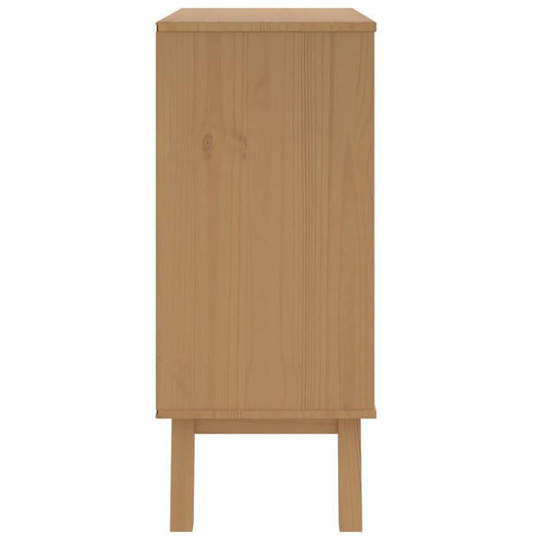 Schubladenschrank OLDEN Kiefer Massivholz Weiß/Braun