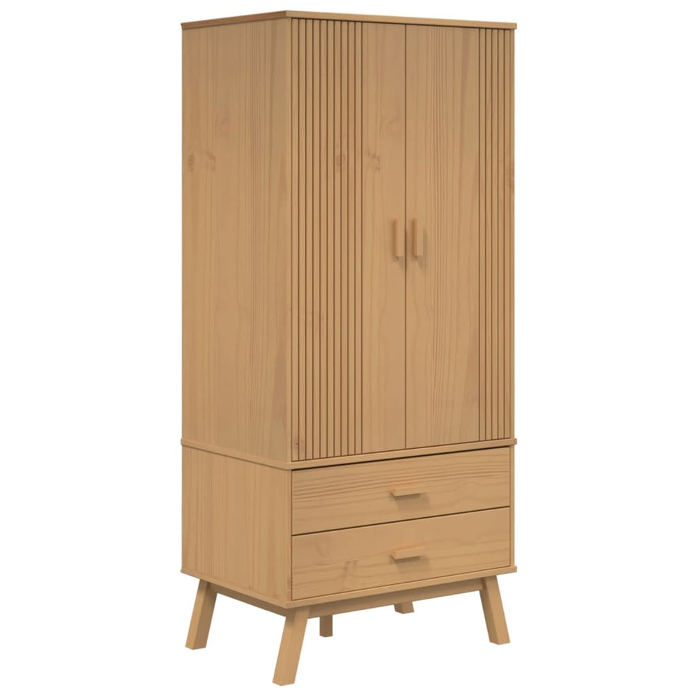 Kleiderschrank Kiefer Massivholz Braun 172cm