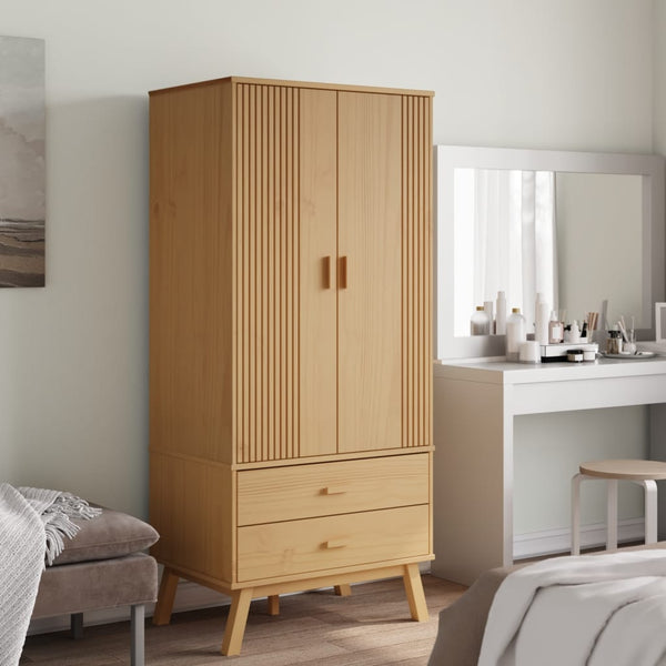 Kleiderschrank Kiefer Massivholz Braun 172cm