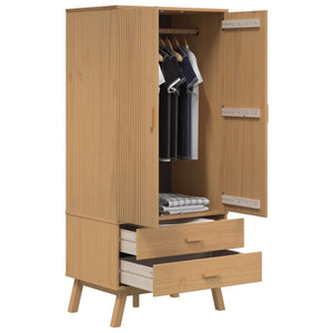 Kleiderschrank Kiefer Massivholz Braun 172cm