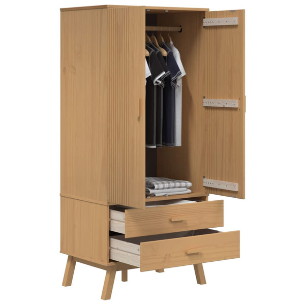 Kleiderschrank Kiefer Massivholz Braun 172cm
