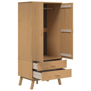 Kleiderschrank Kiefer Massivholz Braun 172cm