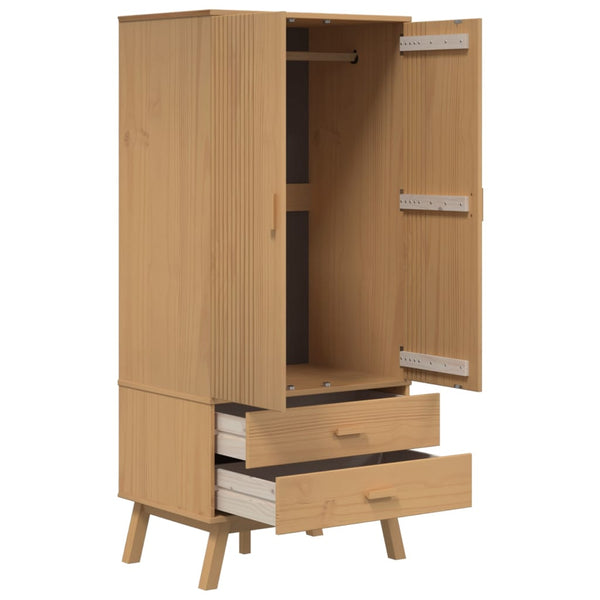 Kleiderschrank Kiefer Massivholz Braun 172cm