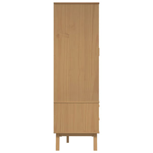 Kleiderschrank OLDEN Grau Braun Kiefer Massivholz