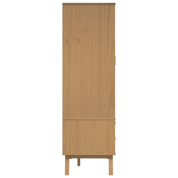 Kleiderschrank OLDEN Grau Braun Kiefer Massivholz
