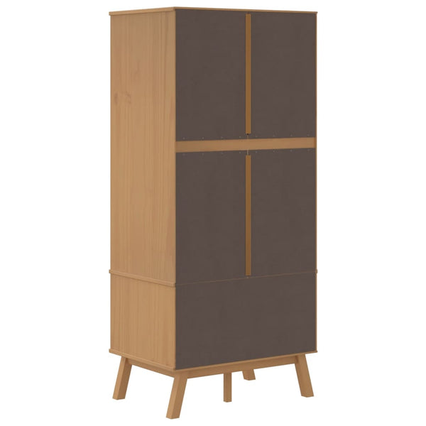 Kleiderschrank OLDEN Grau Braun Kiefer Massivholz