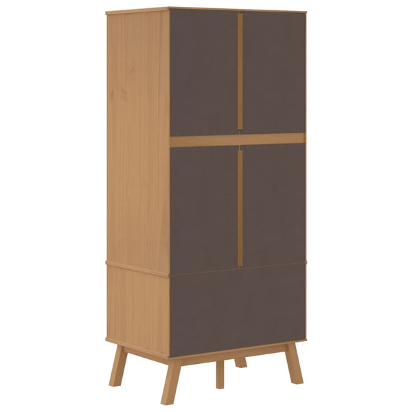 Kleiderschrank Kiefer Massivholz Weiß Braun 172cm