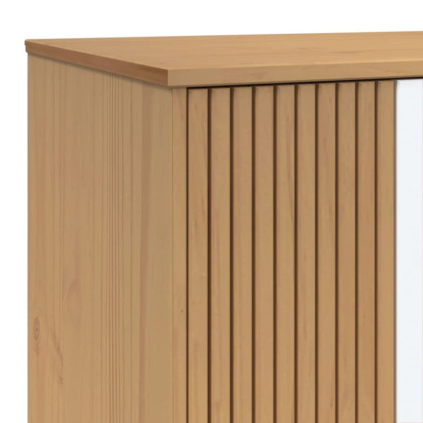 Kleiderschrank Kiefer Massivholz Weiß Braun 172cm