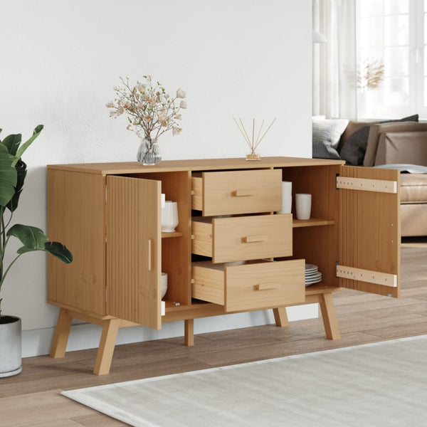 Sideboard OLDEN Braun Kiefer Massivholz