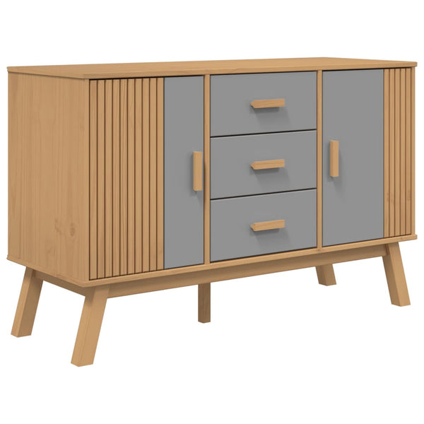 Sideboard OLDEN Grau Braun Kiefer Massivholz 114cm