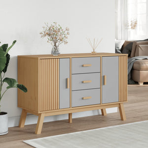 Sideboard OLDEN Grau Braun Kiefer Massivholz 114cm