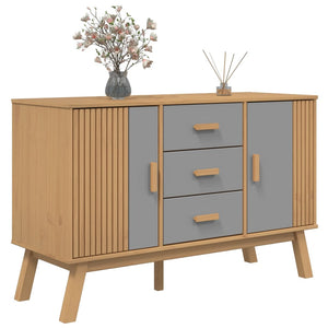 Sideboard OLDEN Grau Braun Kiefer Massivholz 114cm