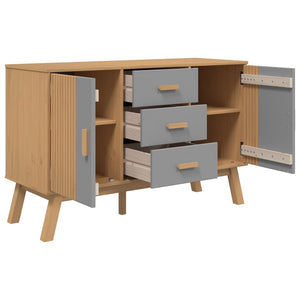 Sideboard OLDEN Grau Braun Kiefer Massivholz 114cm