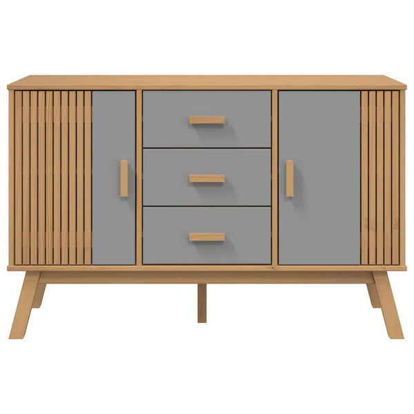 Sideboard OLDEN Grau Braun Kiefer Massivholz 114cm
