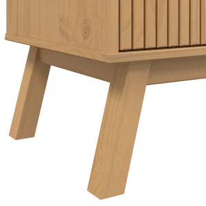 Sideboard Kiefer Massivholz Weiß/Braun 114cm