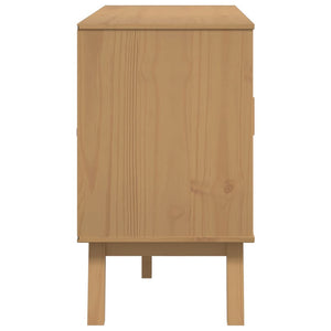 Sideboard Kiefer Massivholz Weiß/Braun 114cm