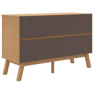 Sideboard Kiefer Massivholz Weiß/Braun 114cm