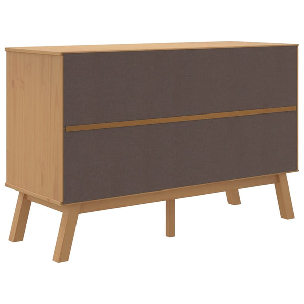 Sideboard Kiefer Massivholz Weiß/Braun 114cm