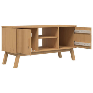 TV-Schrank Kiefer Massivholz Braun 114 cm