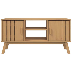 TV-Schrank Kiefer Massivholz Braun 114 cm