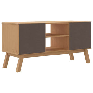 TV-Schrank Kiefer Massivholz Braun 114 cm