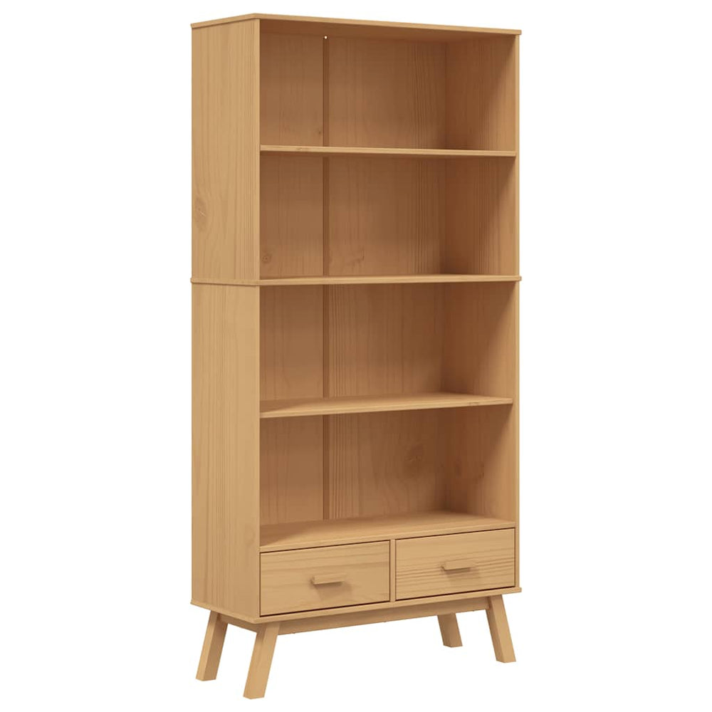 Bücherregal OLDEN Braun Kiefer Massivholz