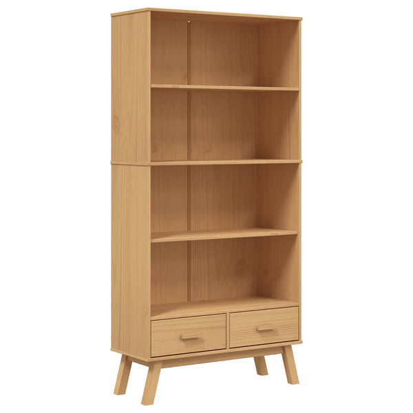 Bücherregal OLDEN Braun Kiefer Massivholz