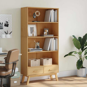 Bücherregal OLDEN Braun Kiefer Massivholz